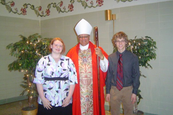 My cousin and I with Bishop Murray after confirmation: 2007