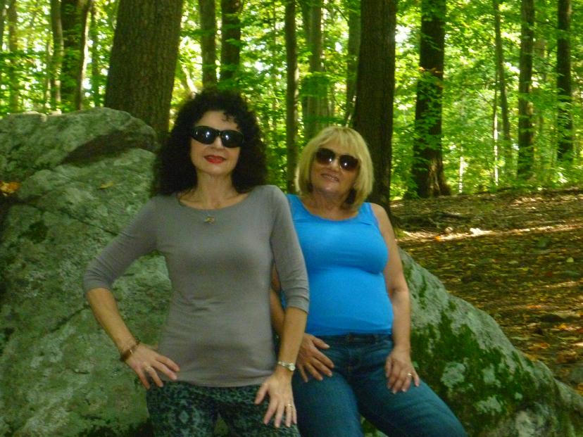 My friend Donna, who joined me on a hike in the woods.