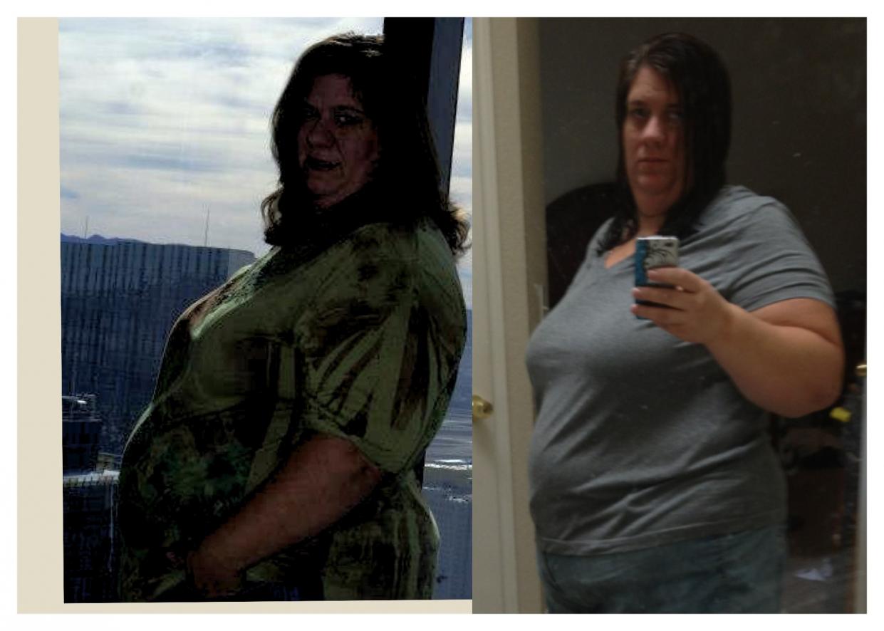 way too over corrected picture, but you get the point.  L) me before diet R) me 30lbs lighter.