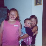 My best friend and me dressing up my brother: 2002